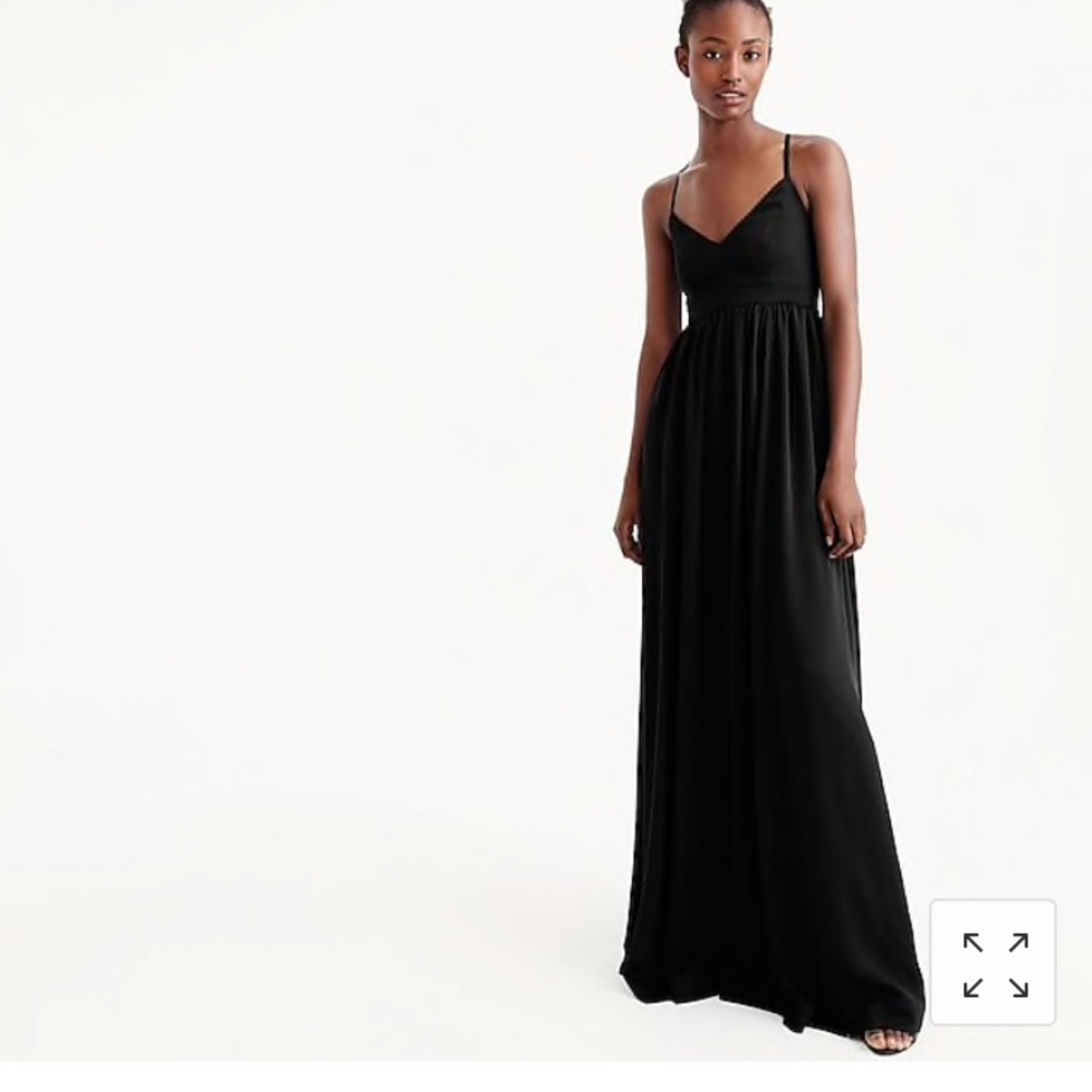 Petite long drapey spaghetti strap dress